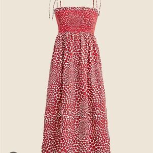 J Crew Paloma Dress  in Strawberry Swirl Cotton Poplin